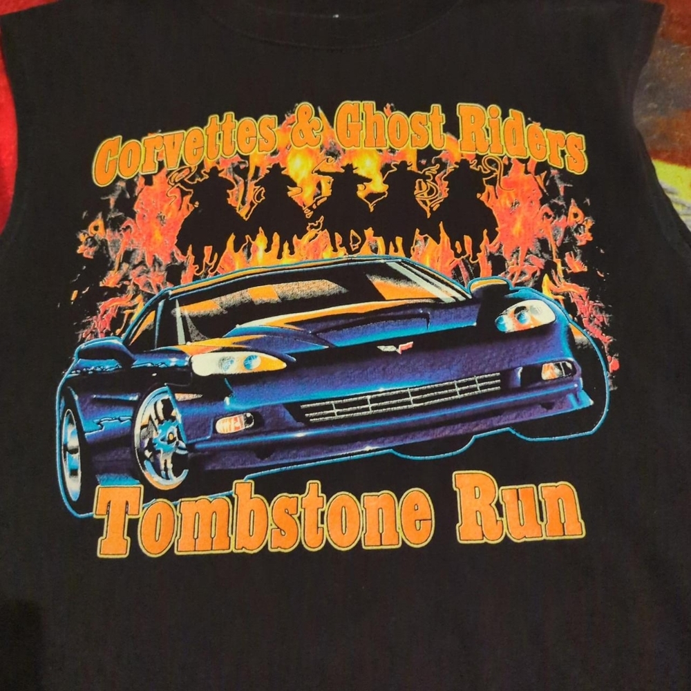 Vintage Y2K Corvettes and Ghost riders tank top medium